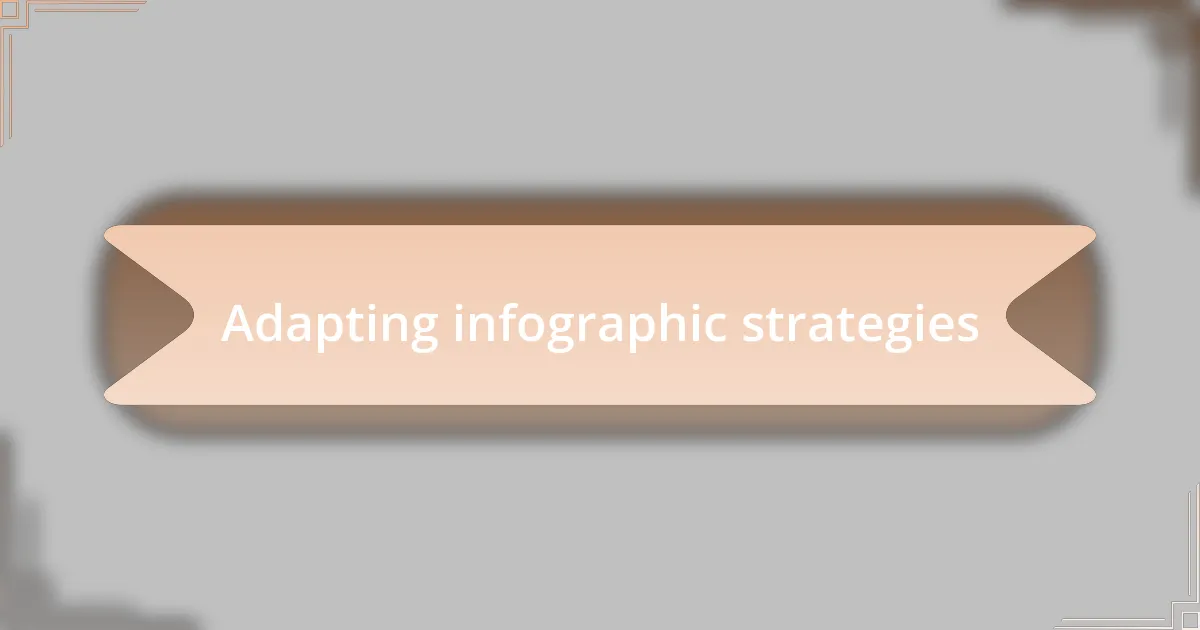 Adapting infographic strategies