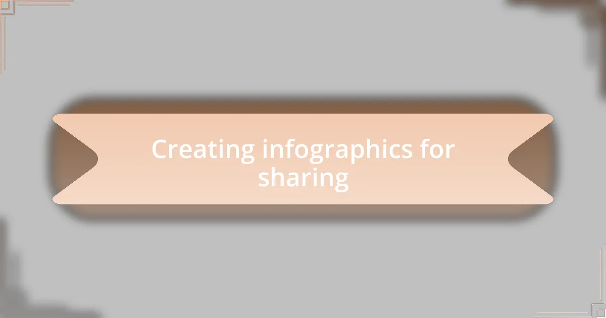 Creating infographics for sharing