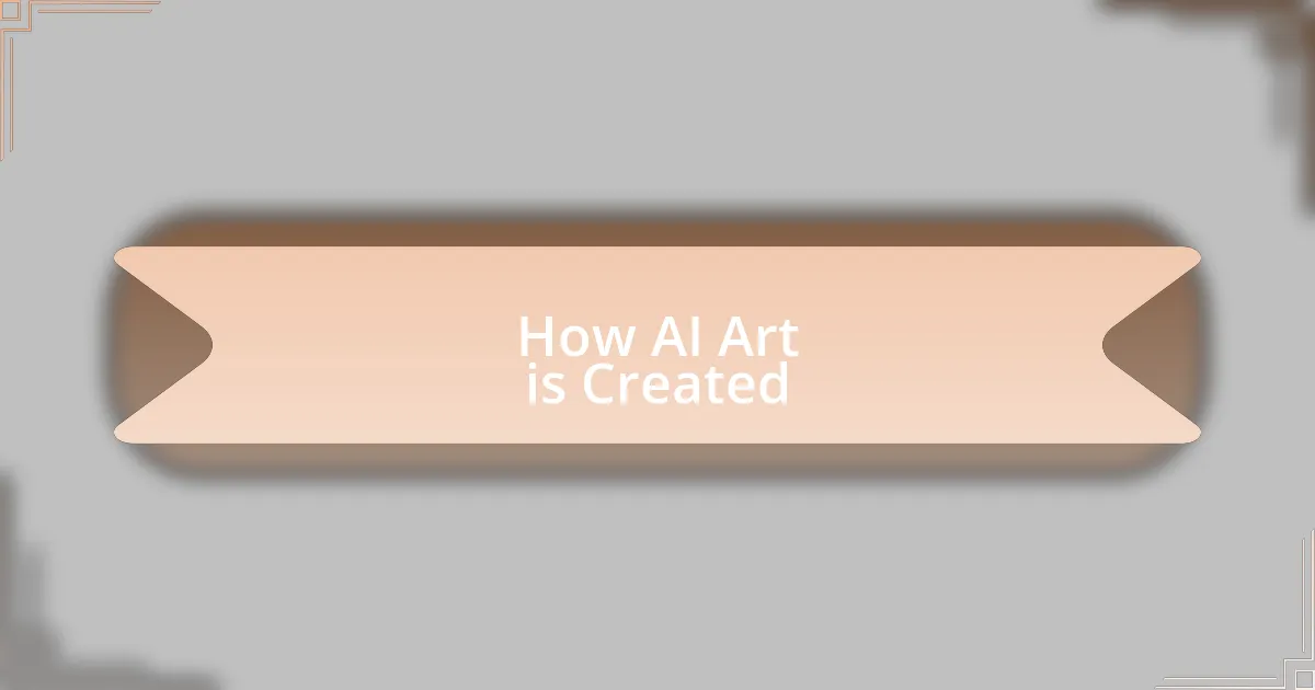 How AI Art is Created