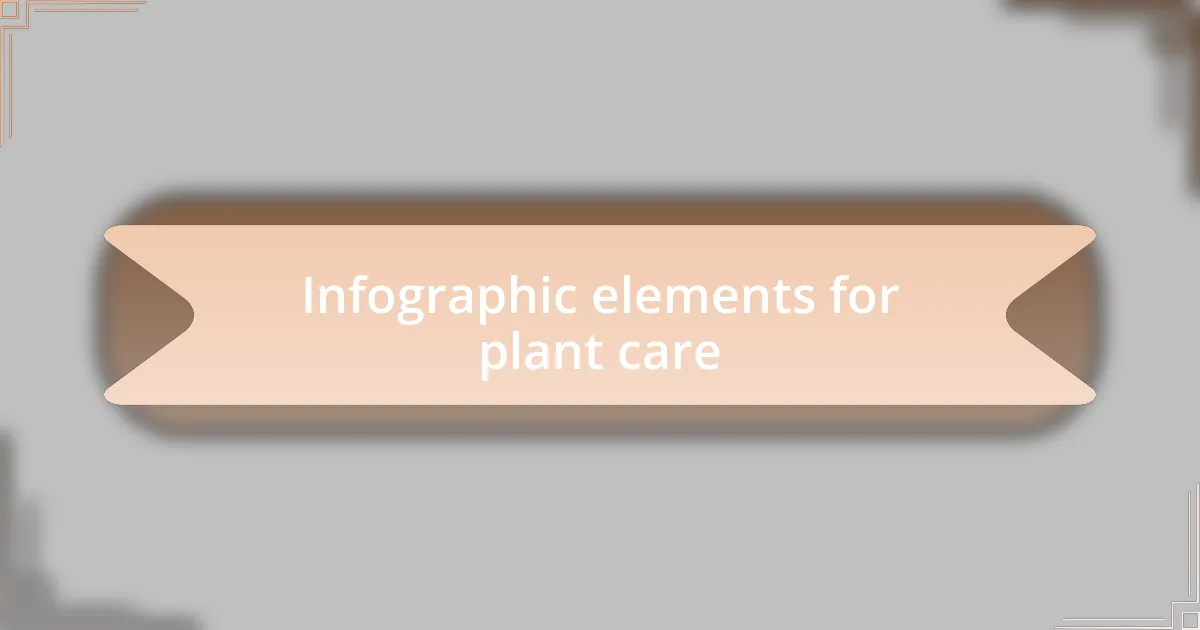 Infographic elements for plant care