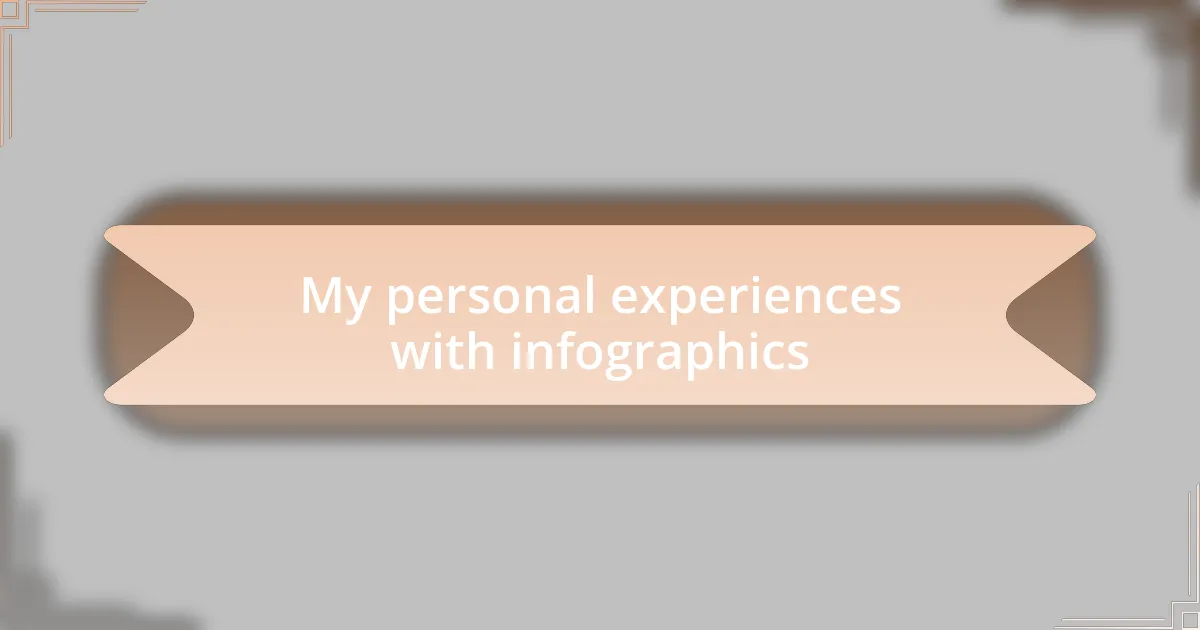 My personal experiences with infographics