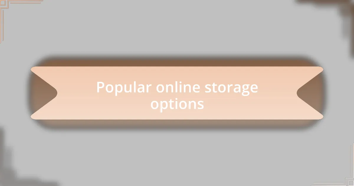 Popular online storage options