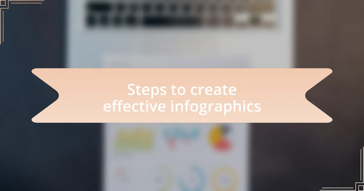 Steps to create effective infographics